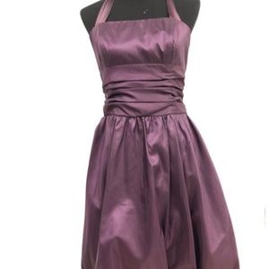 David's Bridal Halter Rushing Short Formal Dress